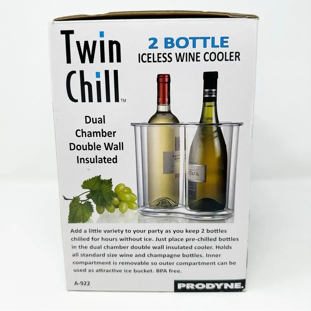 NEW IN BOX PRODYNE TWIN‎ CHILL ICELESS WINE COOLER